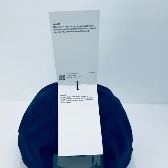 NIKE HAT/CAP UNISEX, NAVY BLUE COLOR, UNISEX, ADJ STRAP, WHITE LOGO EMBROIDERED - Picture 12 of 13